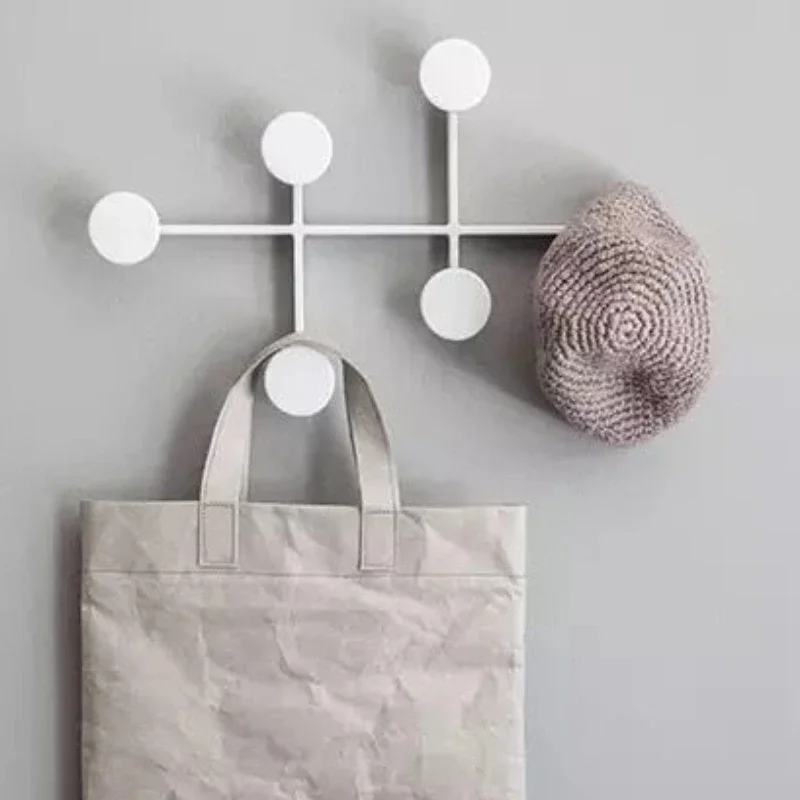 Moderne nordische Wandgarderobe – Minimalistischer Metall-Wandhaken mit Haken für Mäntel, Hüte & Schlüssel, Eingangsbereich-Dekoration