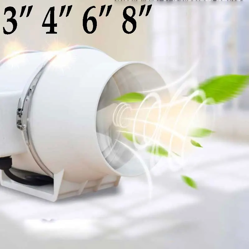 3"4"6"8" Abluftventilator Home Silent Inline Rohrkanalventilator Badezimmer 220V Abluftventilator Küche Toilette Wand Luftreinigung Image