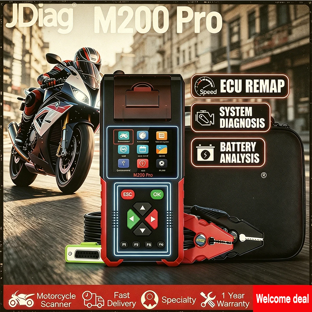 Bestes 2026 JDiag M200 Pro Motorrad-Diagnosetool, unterstützt ECU, Erinnerung, Programmierung, Batterietester, Kfz-Tests, M200 Pro Image