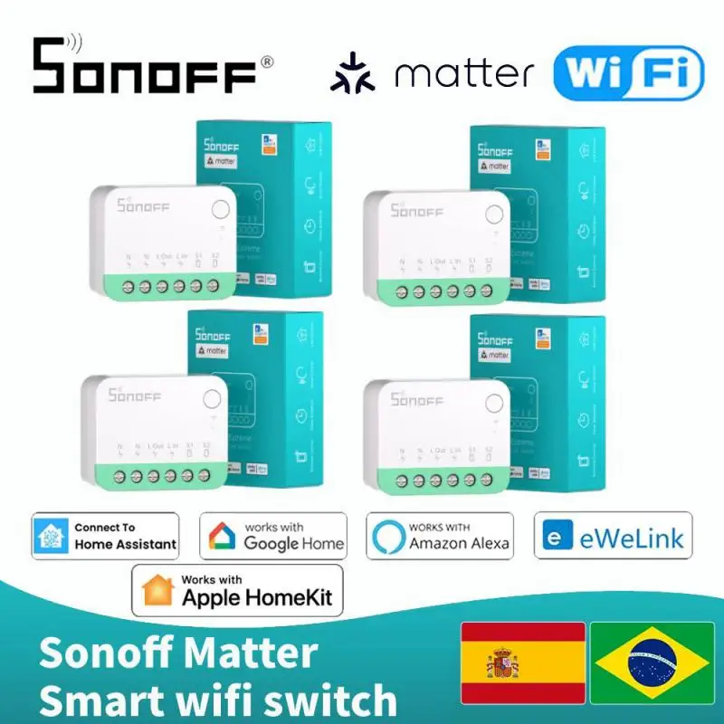 Sonoff Mini R4 Matter WiFi Smart Home Lichtschalter Sonoff Mini R4 Extreme Matter Relay Funktioniert mit Alexa Google Home Homekit Image