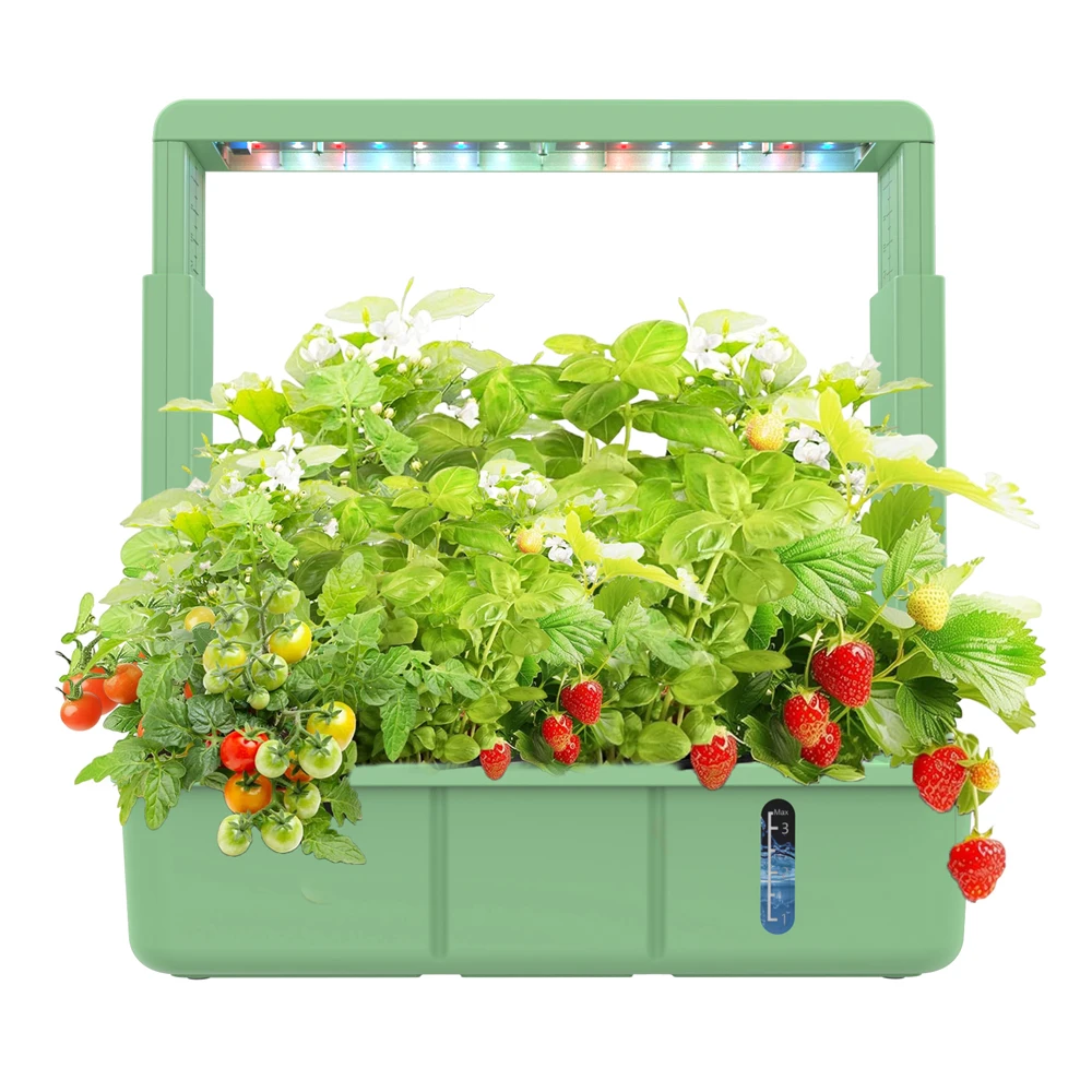 15-Pflanztöpfe, Hydrokultur-Anbausystem mit Vollspektrum-LED-Licht, ungiftig, erdlos, intelligentes Pflanzen, Innengarten Image