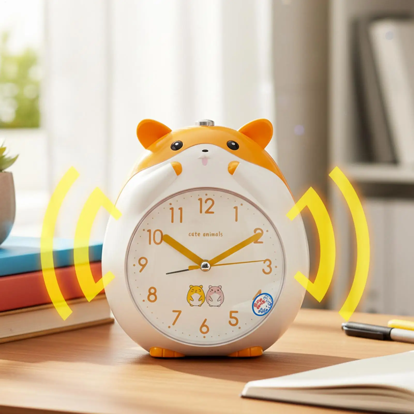 Niedlicher Dinosaurier-Wecker, Hamster-förmiger Wecker / Laute Lautstärke, kann sprechen und singen, Wecker für Kinderzimmer, Schreibtisch-Wecker