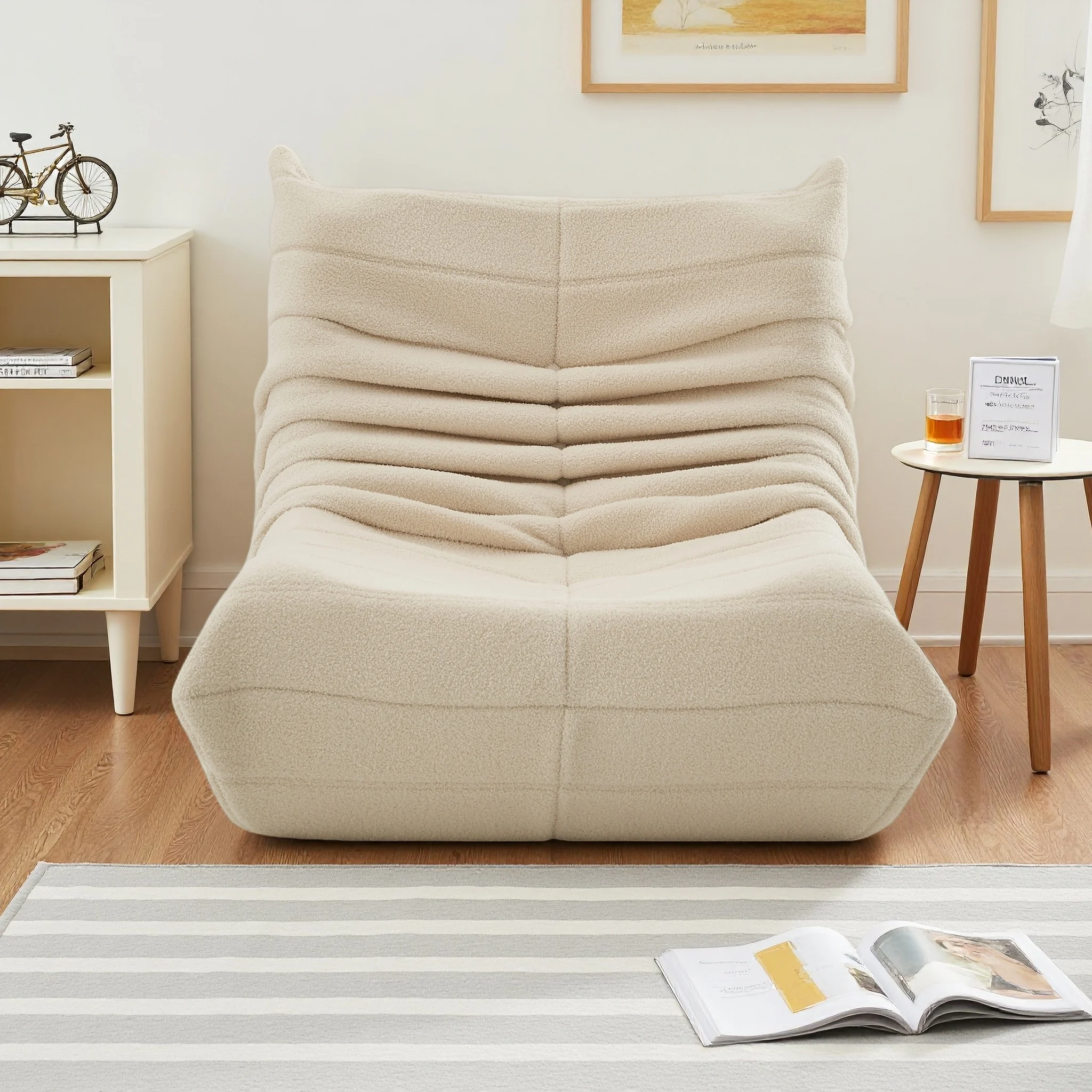 Comanlai Komfortabler Gemütlicher Sitzsack-Sofa mit Rückenlehne Boden-Sitzsack Faulenzerstuhl für Wohnzimmer Schlafzimmer Büro Image