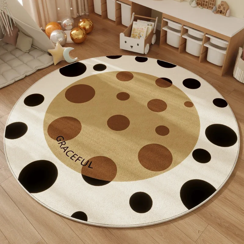 Wellen punkt runde Teppiche Sofa Studie Drehstuhl Boden matte für Wohnzimmer rutsch feste wasch bare faltbare Schlafzimmer Punkt Kreis Teppiche Image