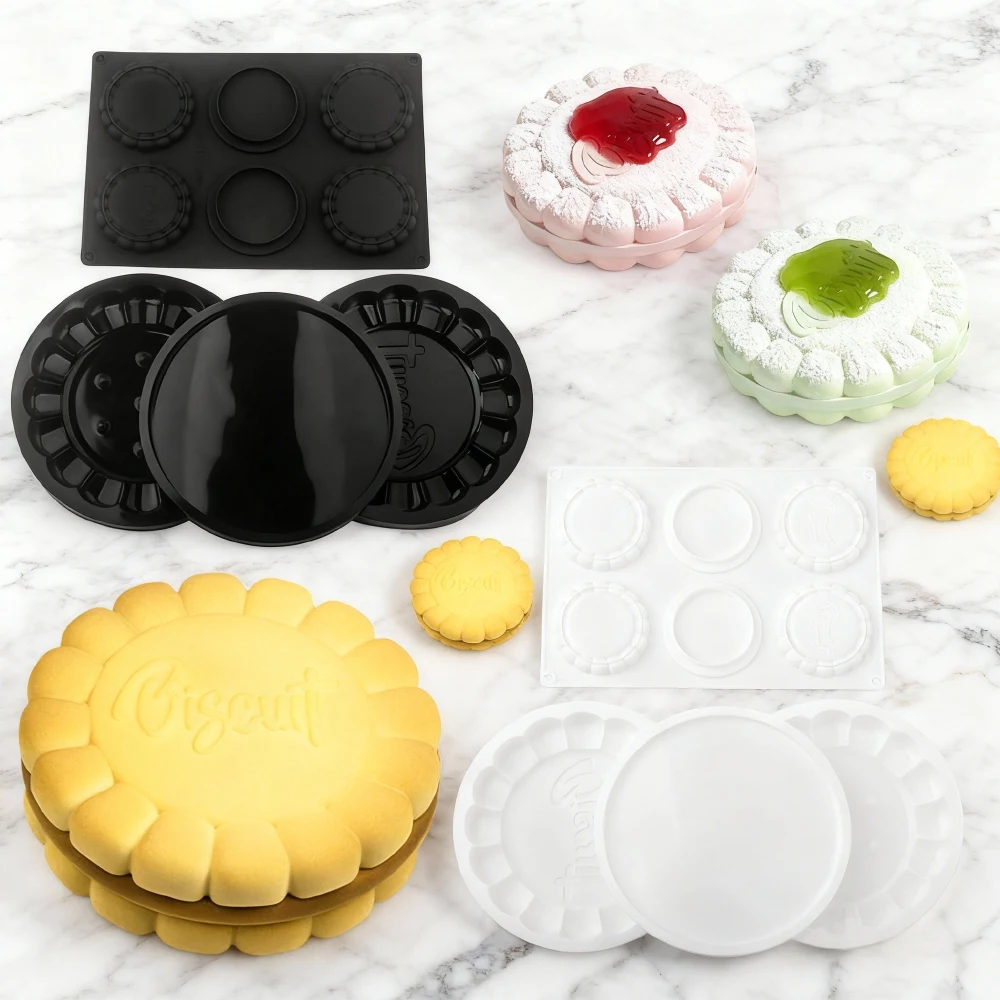 2-, 6- oder 15-fach Sandwich-Keks-Design Silikon-Keksform, Kuchenform, Silikon-Schokoladenform, Küchen-Dessert-Backwerkzeug Image