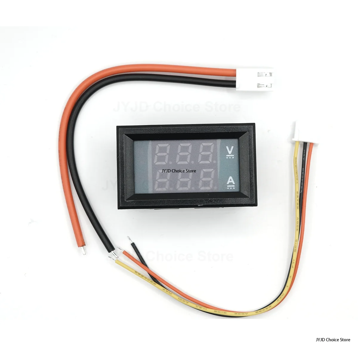 Digitales Voltmeter, Amperemeter, DC 100 V, 10 A, Amp, Spannung, Strommesser, Tester, 0,28 Zoll, Dual-LED-Anzeigefeld mit Verbindungsdrähten Image