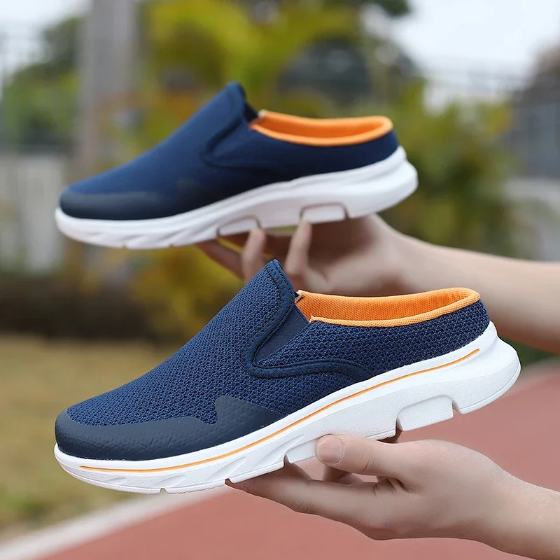 Herren-Hausschuhe Neue Sommer Atmungsaktive Indoor-Pantoffeln für Männer Dicke Sohle Slides Modische Outdoor-Wanderschuhe Zapatillas Hombre
