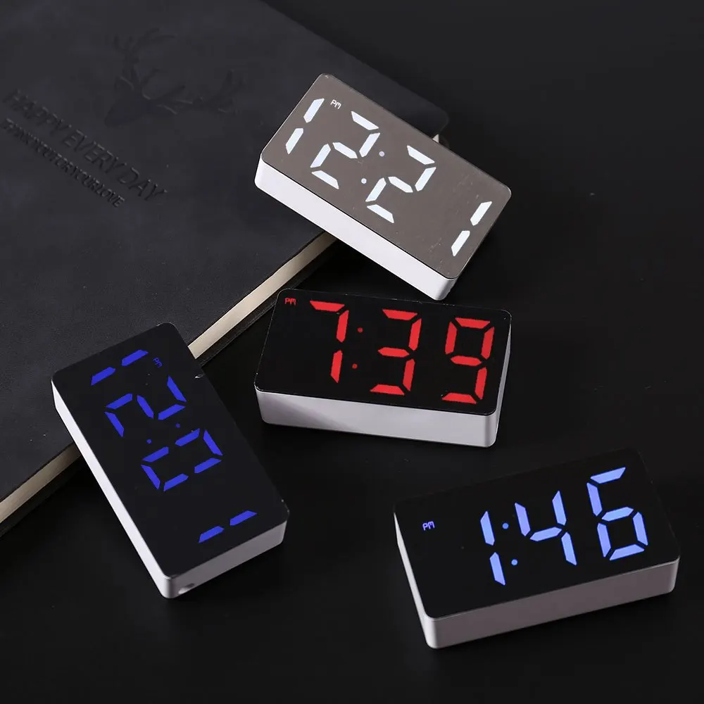 LED elektronische Uhr Spiegel Wecker Heimtextilien intelligente kleine Werkzeuge Schreibtisch digitale Schlafzimmer Dekoration Tisch und Zubehör