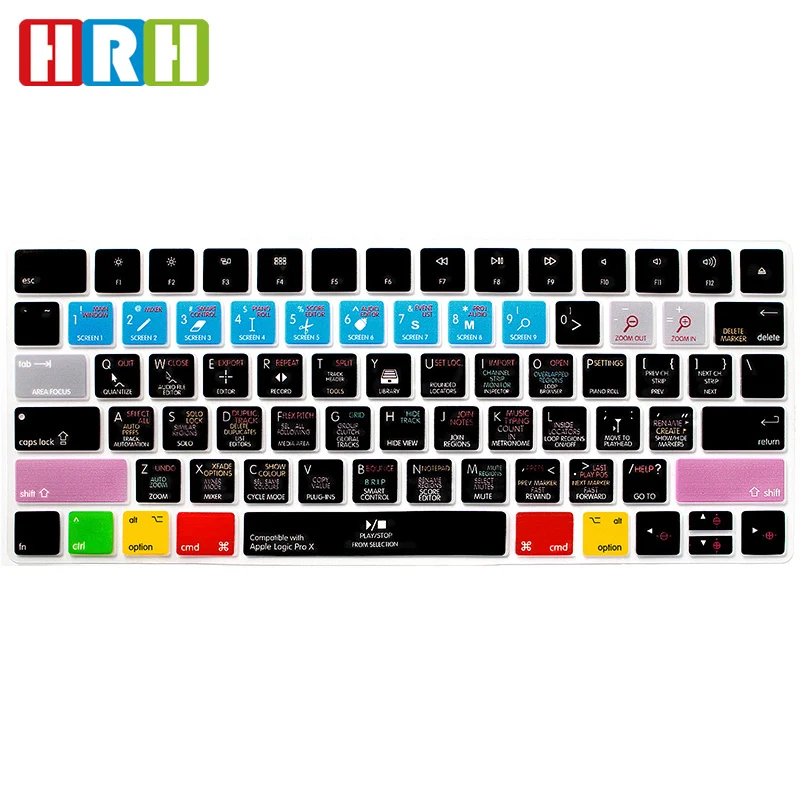 HRH Logic Pro X Funktionelle Shortcut-Hotkey-Tastaturabdeckung, US-Layout für Magic Wireless-Tastatur MLA22LL/A (A1644, 2015, veröffentlicht) Image