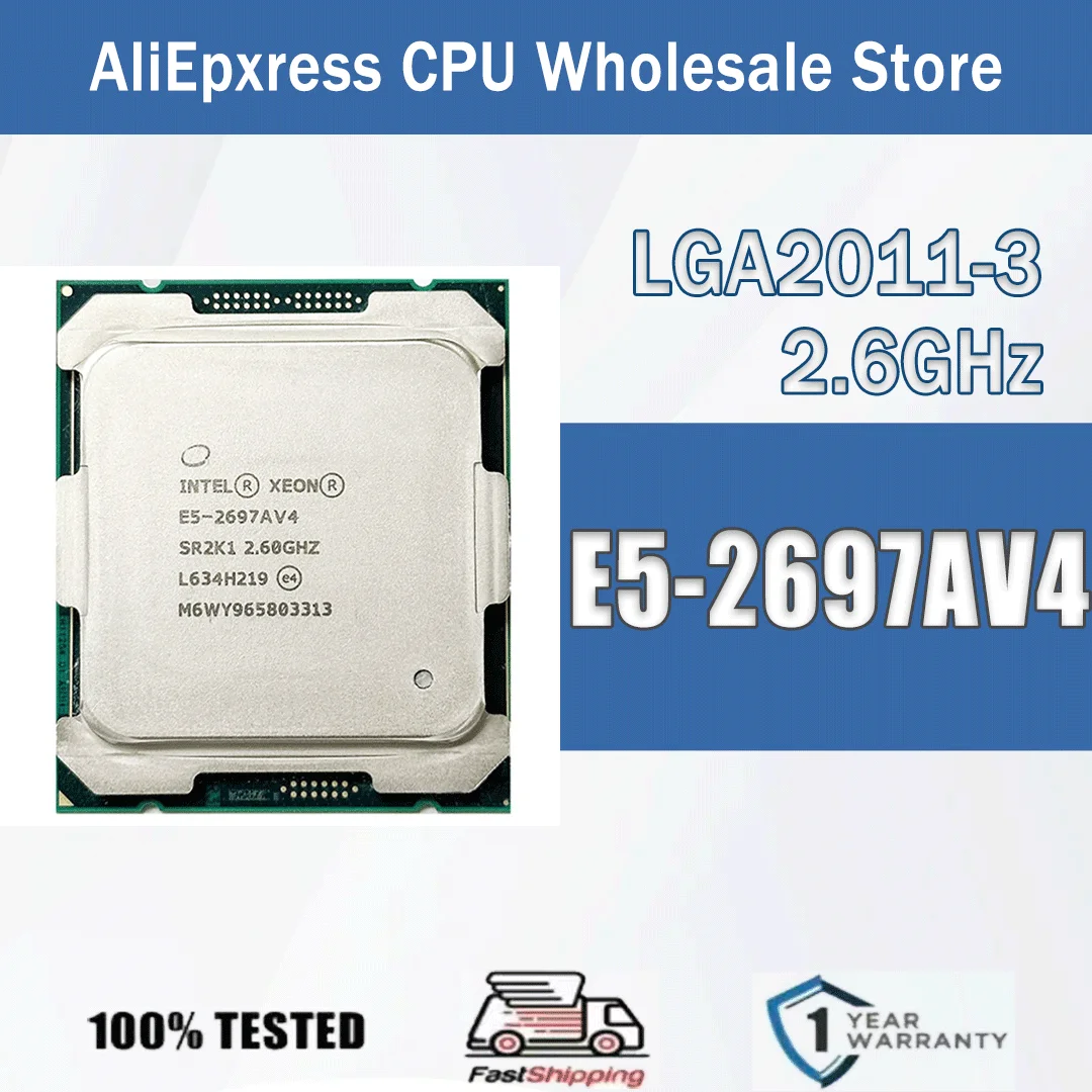 Intel Xeon E5-2697AV4 2,69 GHz 16 Kerne 32 Threads 40 M 145 W 14 NM E5 2697AV4 Computer-CPU-Prozessor E5 2697 AV4-Paket LGA 2011-3 Image