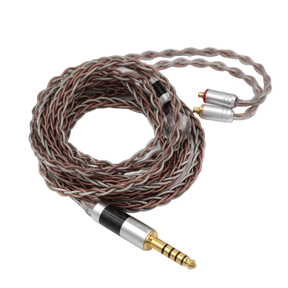 Tripowin C8 Silber Kupferfolie Mixed Braided Kopfhörer Ersatzkabel IEM Upgrade Kabel Lametta Silberdraht Lametta Kupferdraht Image