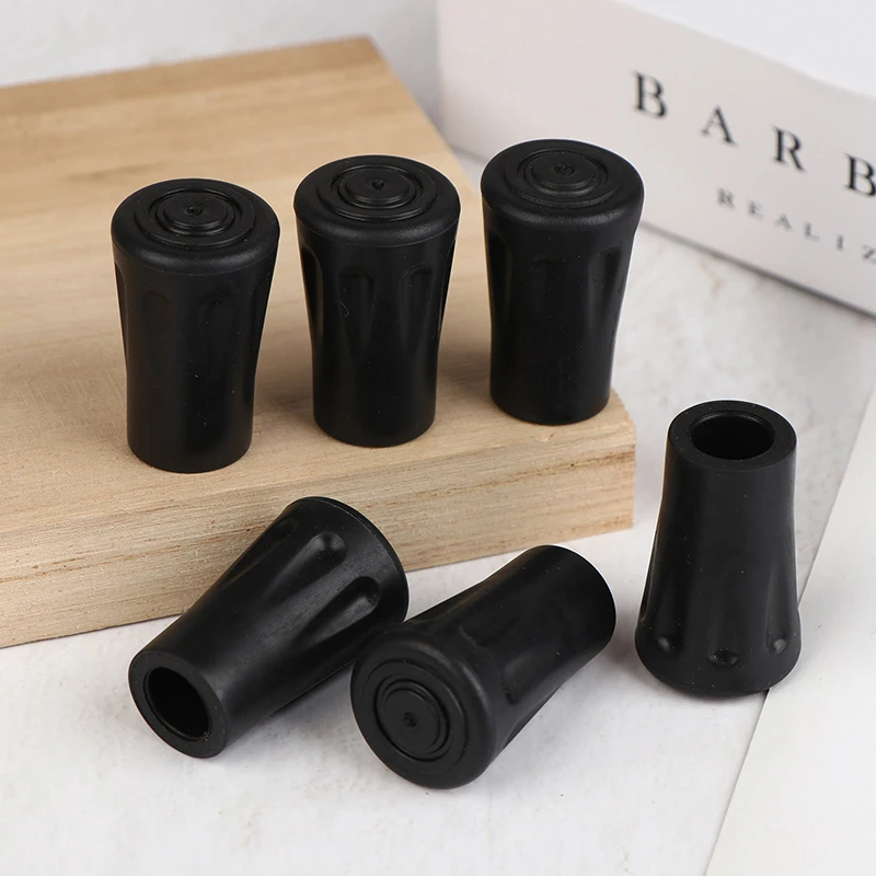 Sechs Stück rutschfeste Trekkingstöcke, Bodenpolsterabdeckungen, Kunststoff-Fußschutz, Sicherheitskappen mit Wanderstockspitze Image