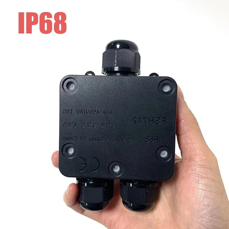 Wasserdichte 3-Wege-Anschlussdose, IP68, Y-Typ, 3-polig, 4–14 mm, elektrische Kabel-Draht-Anschlüsse, 24 A, 450 V, externe elektrische Anschlüsse Image