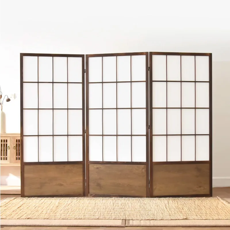 Bildschirmtrennwand im japanischen Stil, mobiler Zen-Klappschirm, einfaches modernes Wohnzimmer, Eingang, Hotel, Zhangzige, langlebige Möbel Image