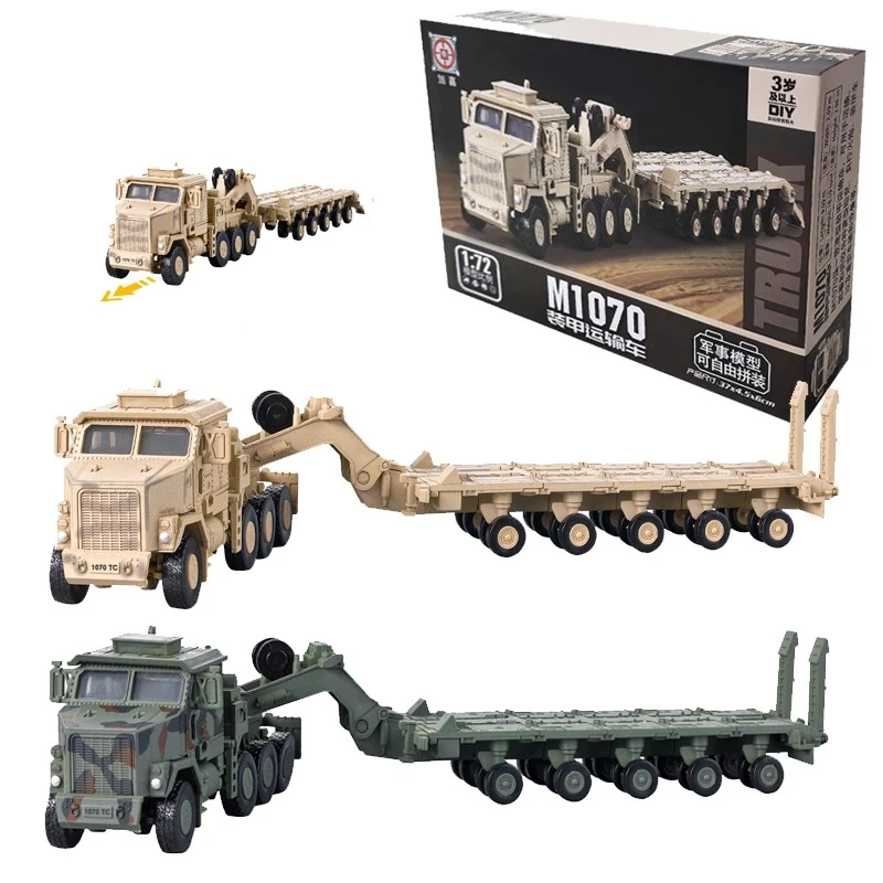 1:72 Kreative Militär Serie Bausteine Gepanzerte Transport Fahrzeug Grün/Gelb M-Track Modell Spielzeug Für Kinder Weihnachten geschenke Image