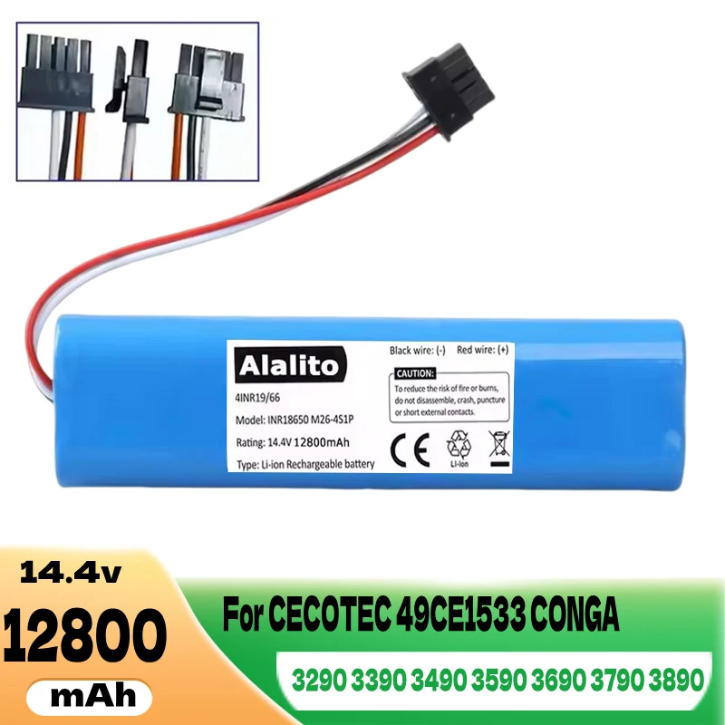 14,4 V 6800 mAh 18650 Lithium-Ionen-Akku für Viomi V2 Pro V-RVCLM21B und Mi Vacuum Mop-P STYJ02YM Roboter-Staubsauger, Ersatzakku Image