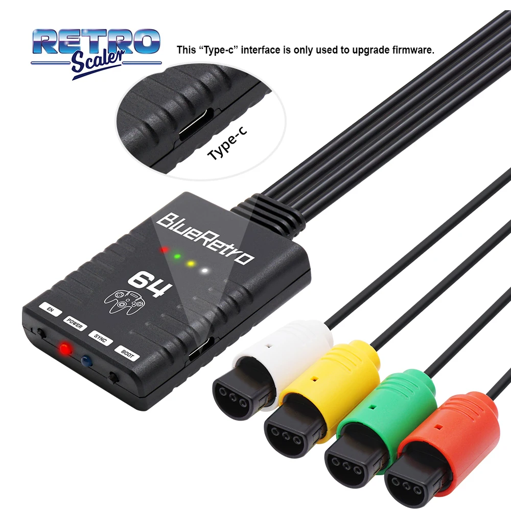 RetroScaler BlueRetro Wireless Game Controller-Adapter für Nintendo 64 N64 Konsole, unterstützt bis zu vier Wireless Game Controller Image