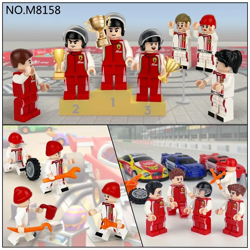 Meigao Racer Zai 8158 Grenzüberschreitender Großhandel für Kinder-Kleinbausteine, Reifenmontage-Bausteine, Spielzeug-Wartung Image