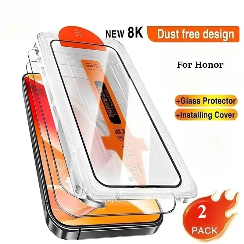 2 Stück Premium Oleophobe Beschichtung aus gehärtetem Glas für Honor X9D Magic 7 8 Lite X70 Magic 8 Pro Air Staubfreie Displayschutzfolien Image