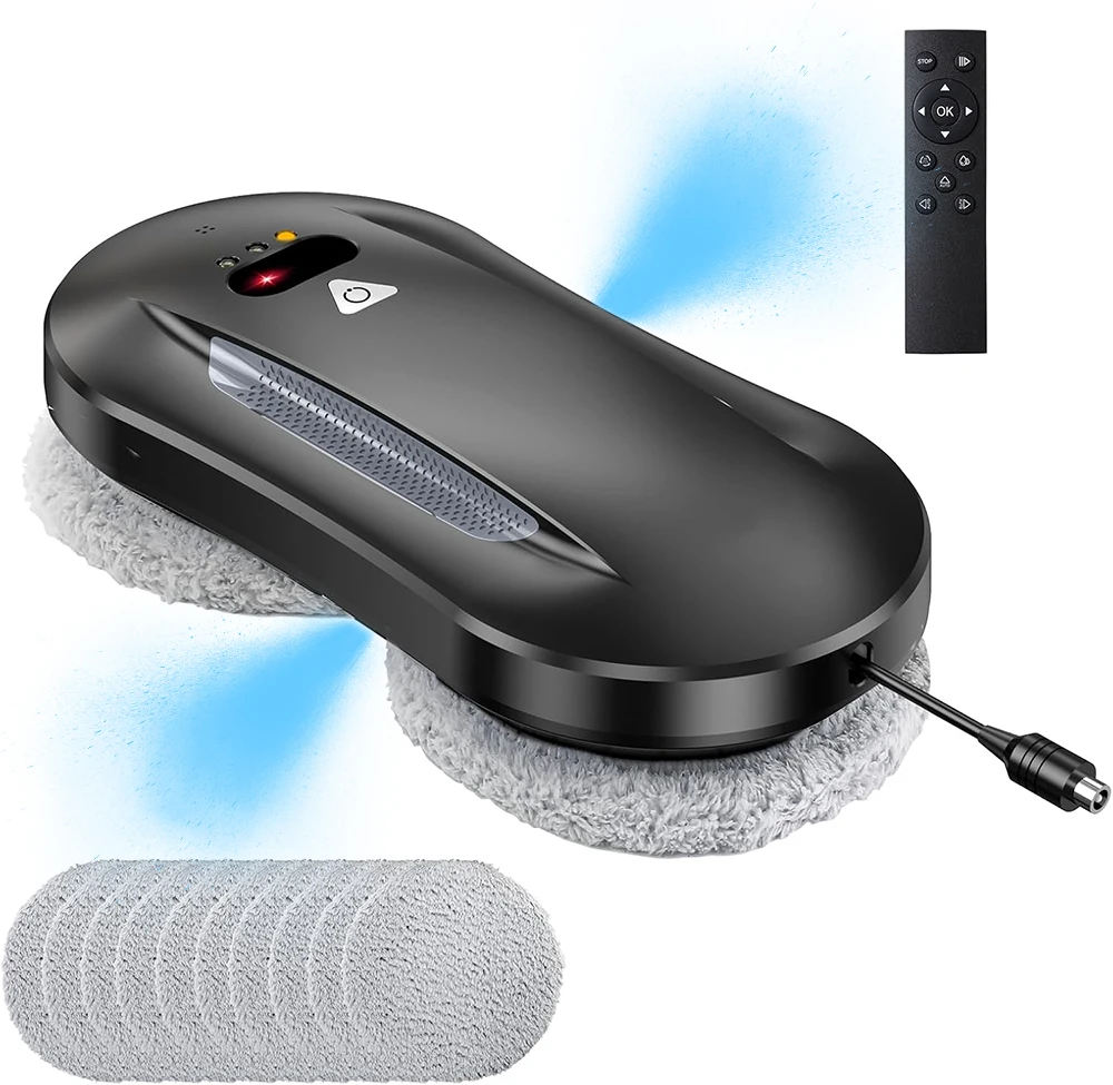 5600Pa Fensterputzroboter mit BLDC-Motor, automatischer Doppelsprühfunktion & Fernbedienung, intelligenter Glas-/Fliesenreiniger für Fenster/Glastüren Image