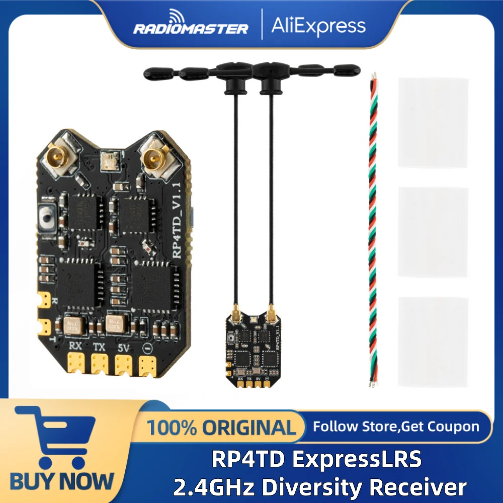 Radiomaster RP4TD ExpressLRS 2,4GHz Diversity-Empfänger Nano-Empfänger mit integriertem WIFI TCXO Image