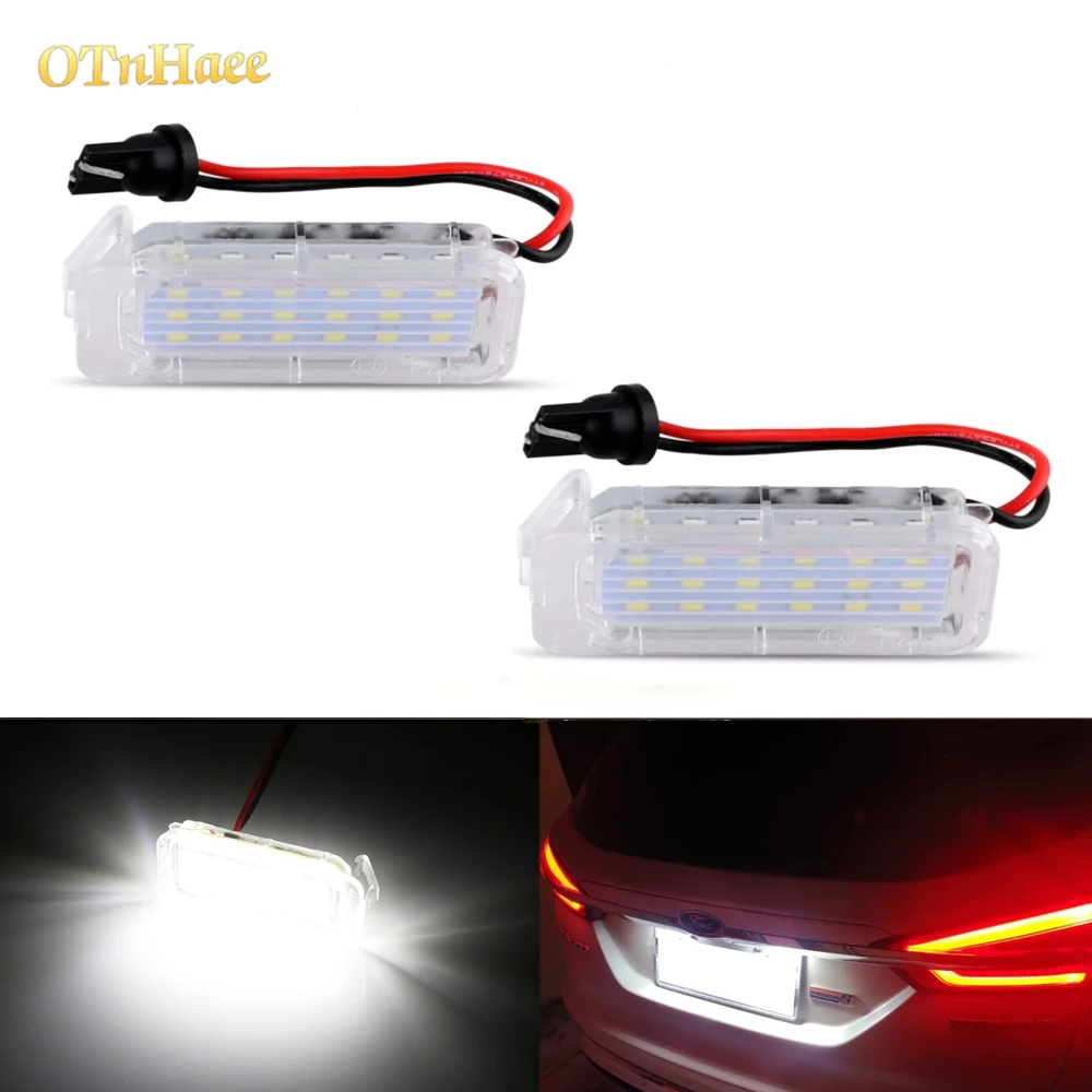 2 stücke Für Ford LED Lizenz Nummer Platte Licht Fokus 5D Fiesta Mondeo Kuga Galaxy Ranger Escape C-Max S-Max Kennzeichen Licht Image