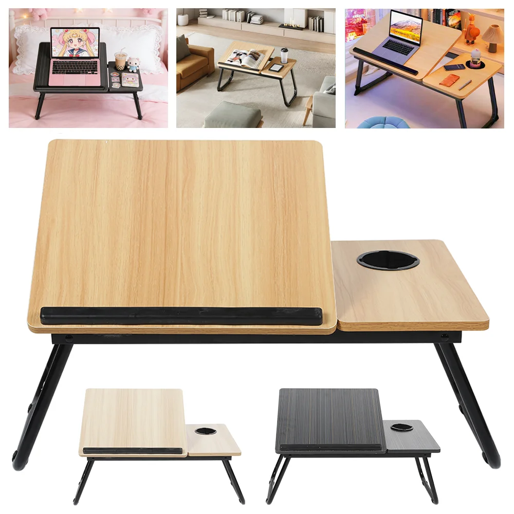 Verstellbarer Laptop-Tisch, tragbarer, faltbarer Betttisch, höhenverstellbarer mobiler Ständer, Heim- und Bürotisch, Computer-Schreibtisch zum Arbeiten/Lernen im Bett Image