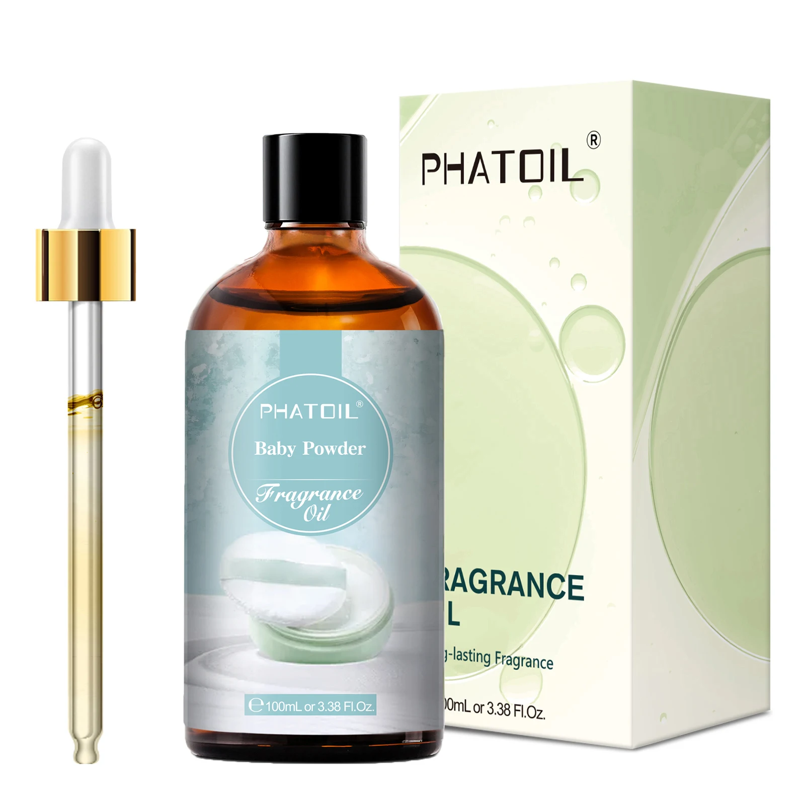 PHATOIL 100 ml Duftöl, Babypuder, Meeresbrise, Kaugummi, Vanille, Amber, japanische Magnolie, Aromatherapieöle für Diffusor Image