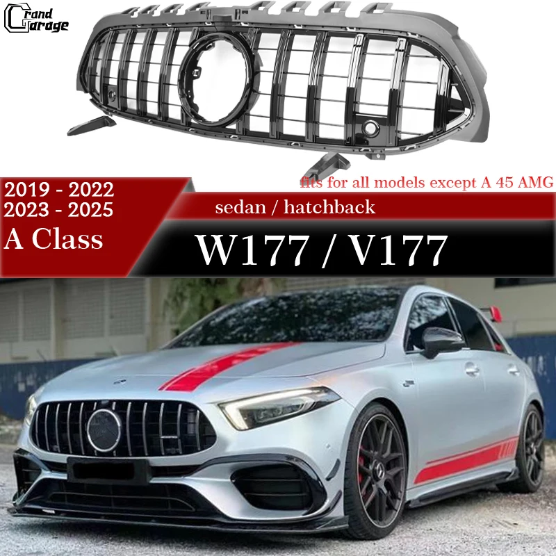 Frontgrill für 2019–2022 und 2023–2025, Mercedes W177 Schrägheck und V177 Limousine A-Klasse A180 A200 A220 A250 A35 (nicht für A45 AMG) Image