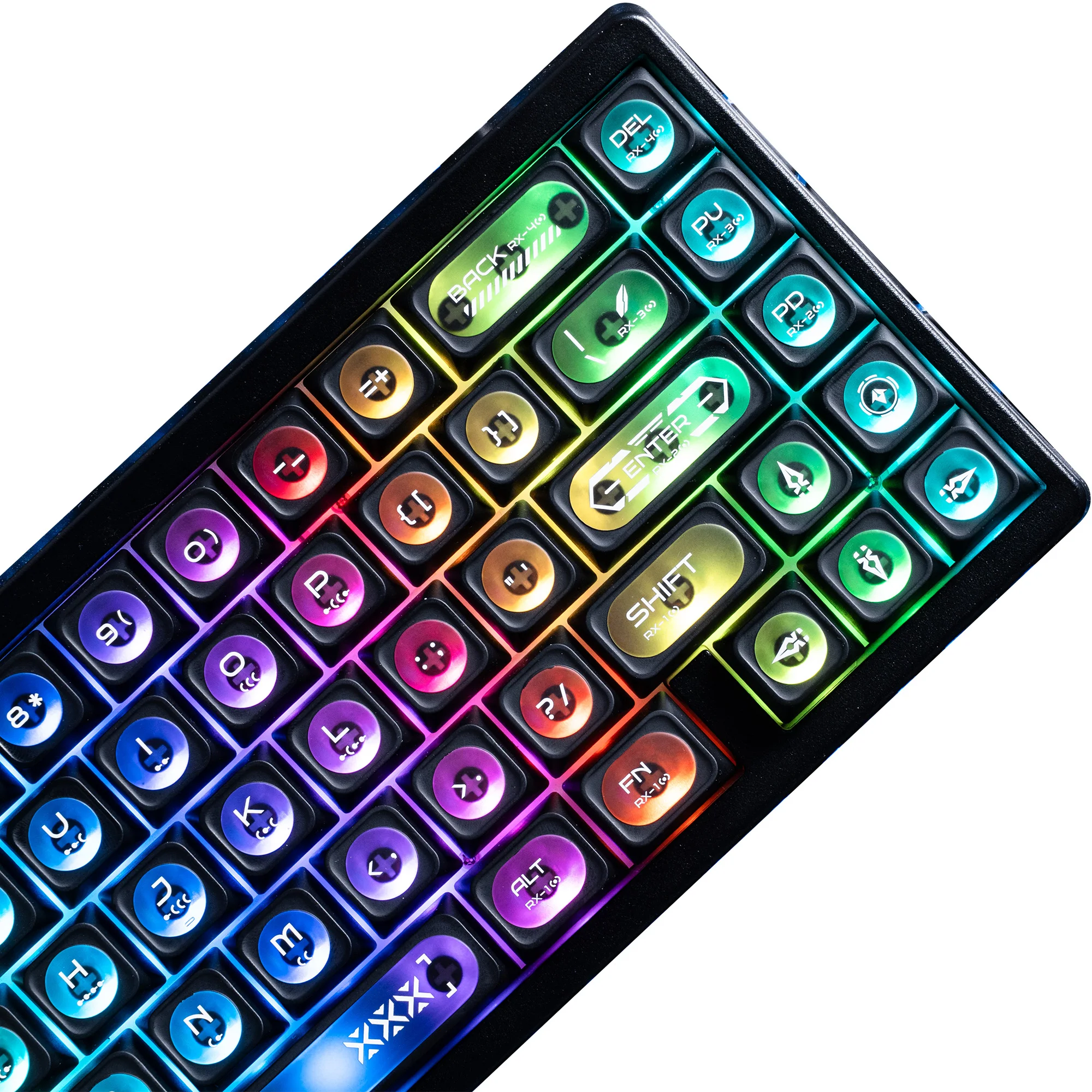 XVX Black Durchsichtige Tastenkappen Cats Eye MAX Profile Dye-Sub PBT Tastenkappen-Set mit 136 Tasten Image