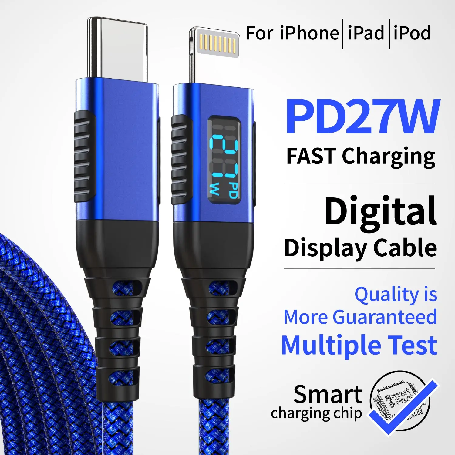 Typ-C-Kabel für iPhone 14 13 12 11 Pro Max XS Xr PD 27W Schnellladegerät Lightning-Kabel für iPad Macbook Image