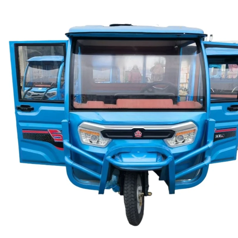 Elektrisches Dreirad mit verstärkter Ladekapazität, halbgeschlossen, für den Haushalt, mit Überdachung, für landwirtschaftliche Lasten und Bergauffahrten Image