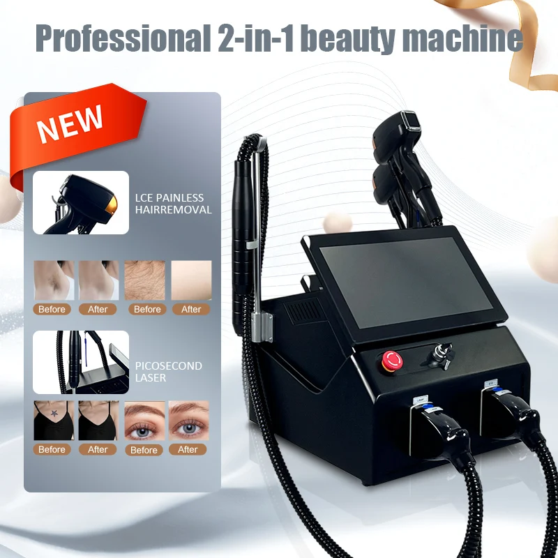Ice Platinum Picosecond Laser Tattoo entfernen und Haarentfernung 2-in-1 808 Diodenlaser Haarentfernungsmaschine ND YAG Laser Image