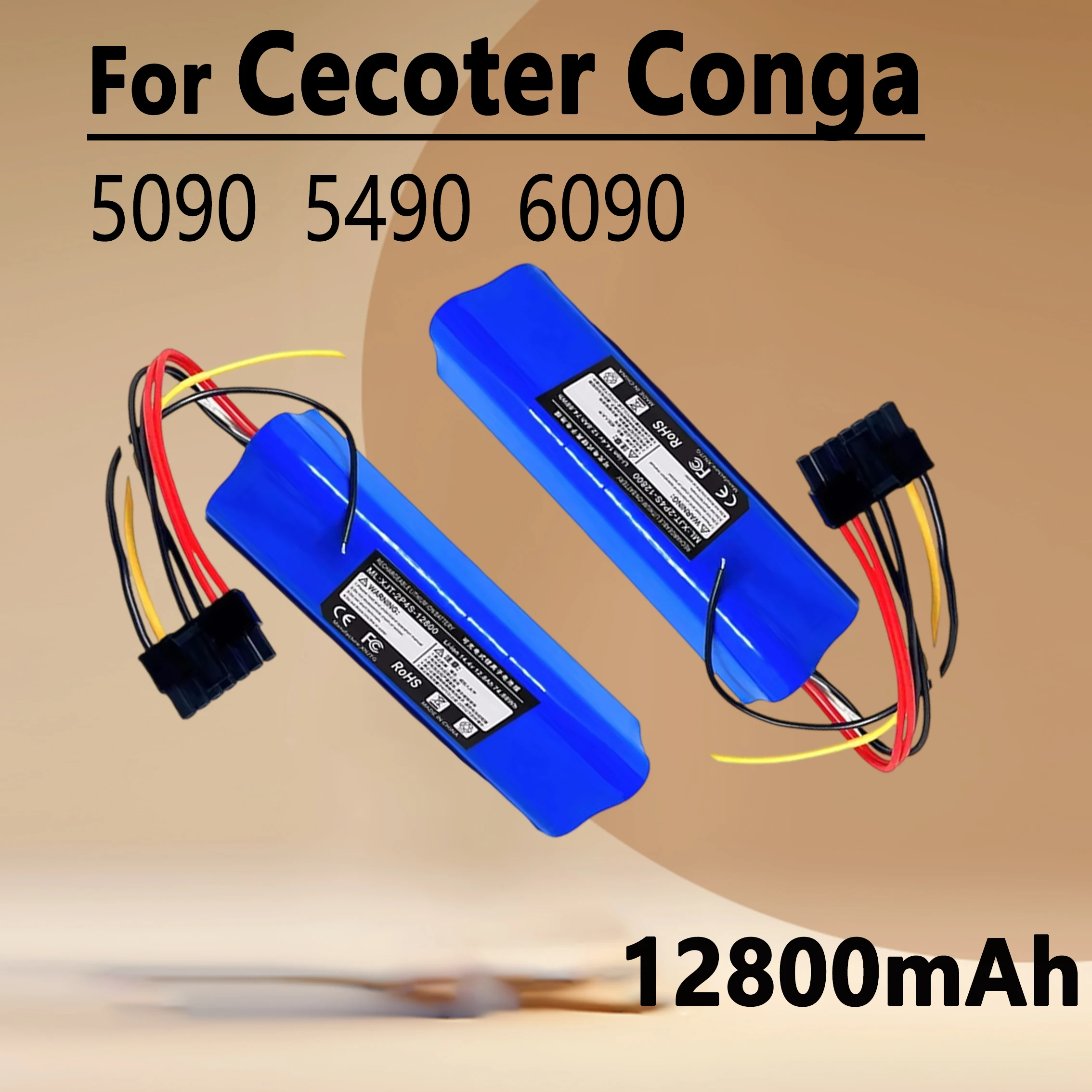 Neue 14,8 V 12800 mAh INR18650 MH1-4S2P-300S Roboter Batterie für Cecotec Conga 5090 5490 6090 Roboter Staubsauger Image
