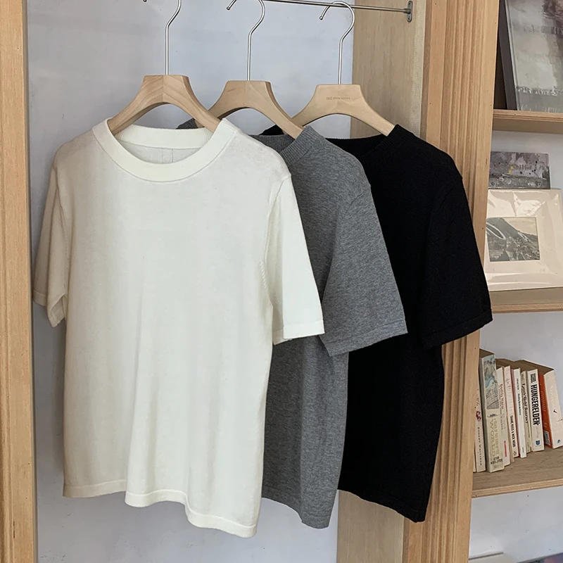 T-shirt femme 100% coton, col rond, vêtements de créateur de luxe, vêtements femme grande taille, vêtements femme style old money