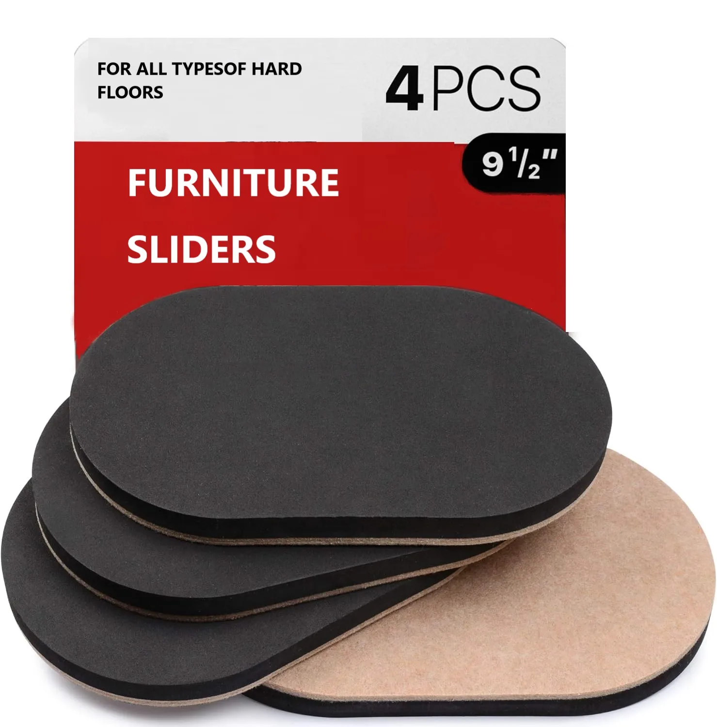 Furniture Sliders 4/8pcs Heavy Duty Furniture Gliders Round Hardwood Floor Moving Mats Anti-Scratch Felt for Heavy Furniture