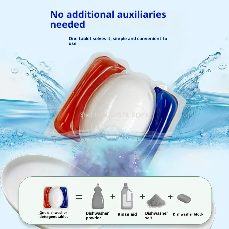 Dosettes de nettoyage pour lave-vaisselle 3 en 1, comprimés effervescents dégraissants, blocs de lavage de la vaisselle ménagers, accessoires pour lave-vaisselle