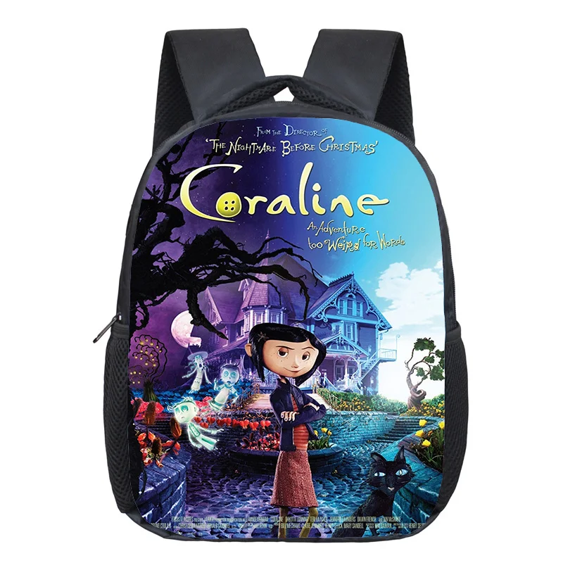 2026 films populaires Coraline modèle sac à dos enfants sac d'école décontracté bricolage mode étudiant sacs à dos enfant école sac à dos Mochilas
