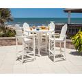 POLYWOOD® Round Farmhouse Bar Table Wicker/Rattan in White | 42 H x 48 W x 48 D in | Outdoor Furniture | Wayfair RBT248WH