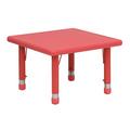 Flash Furniture Goddard 24" Square Height Adjustable Activity Table - School Table for 4 Plastic/Metal in Red | 23.75 H in | Wayfair