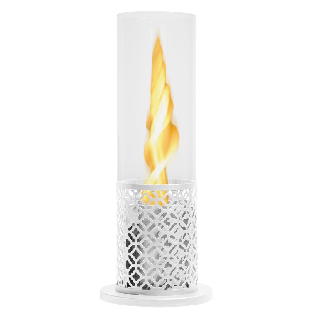 Divina Fire TOLOSA Weißer Bioethanol-Kamin, Tischkamin, D20 x H49,5, für den Innen- und Außenbereich Image