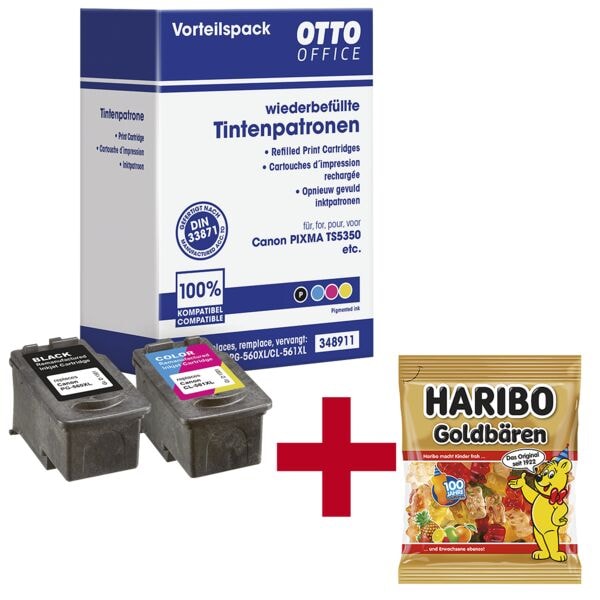 OTTO Office Tintenpatrone ersetzt Canon »PG-560 XL / CL-561 XL« inkl. Fruchtgummi »Goldbären schwarz Image