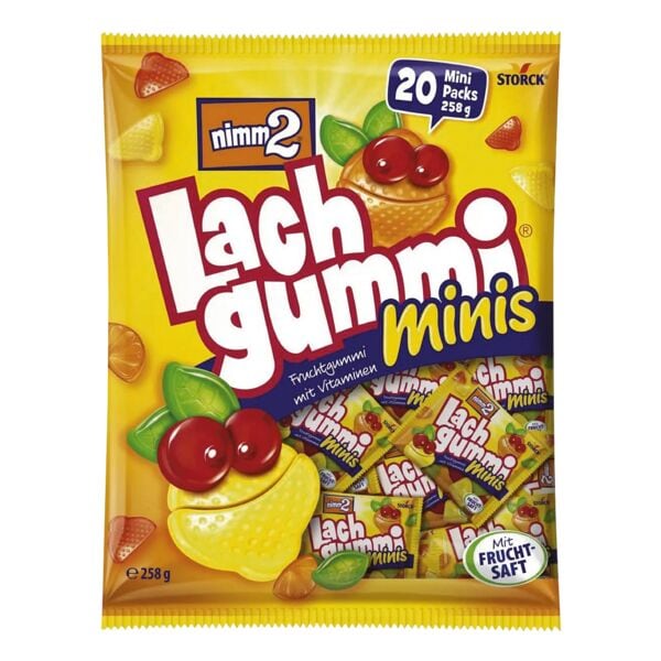 nimm2 Lachgummi minis 20er-Pack Fruchtgummi Portionsbeutel 258 g Image