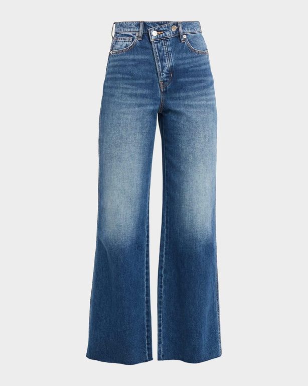 Taylor High-Rise Wide-Leg Crossover Jeans
