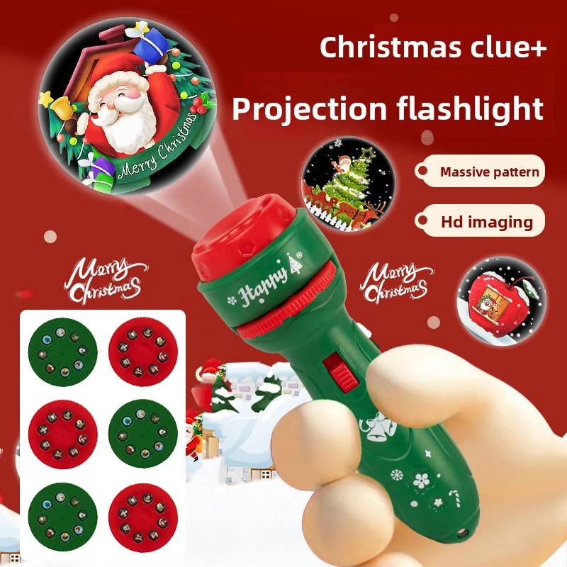 3-10 Karten Weihnachten Cartoon Projektion Taschenlampe Kreative Kinder Taschenlampe Spielzeug Projektor Baby Spielzeug Gutenachtgeschichte Buch Spielzeug