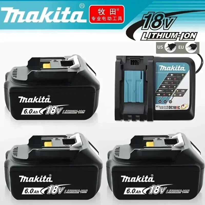 Original mit Ladegerät BL1860 Wiederaufladbare Batterie 18V 6,0Ah Lithium-Ionen für Makita 18V Akku 6Ah BL1850 BL1880 BL1860B LXT400 Image