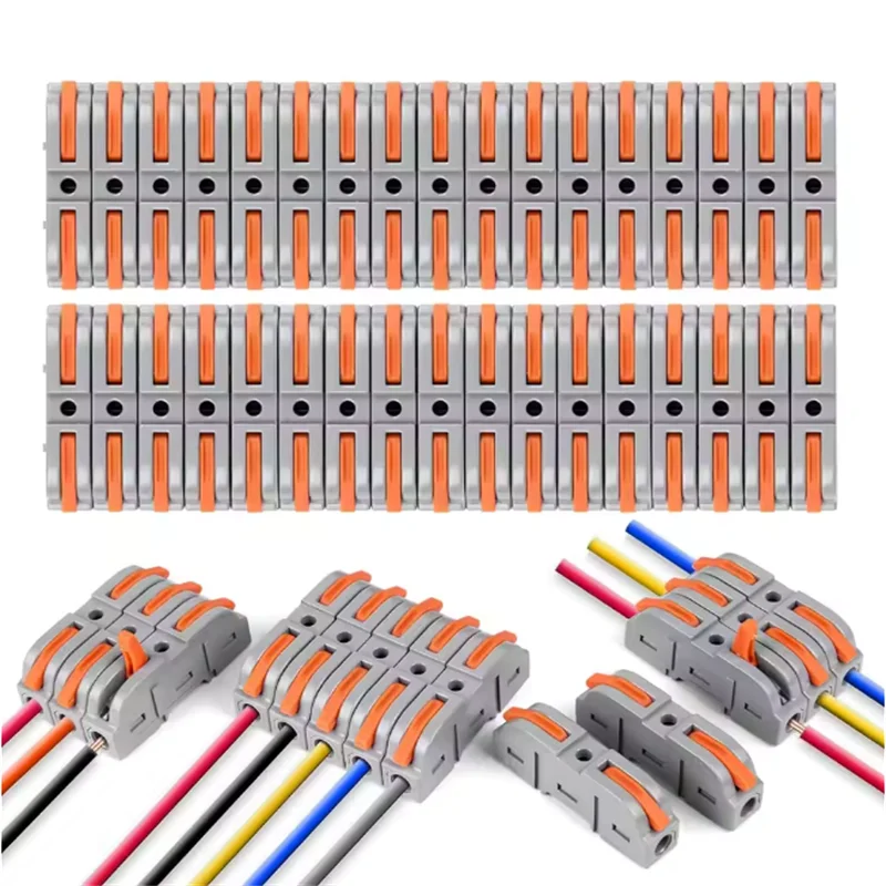 20/30/40 Stück Hebel-Drahtverbinder für Schnellverbindung 28–12 Awg, 1 Paar, 1 Direktstecker-Drahtverbinder, kompakter Stecker
