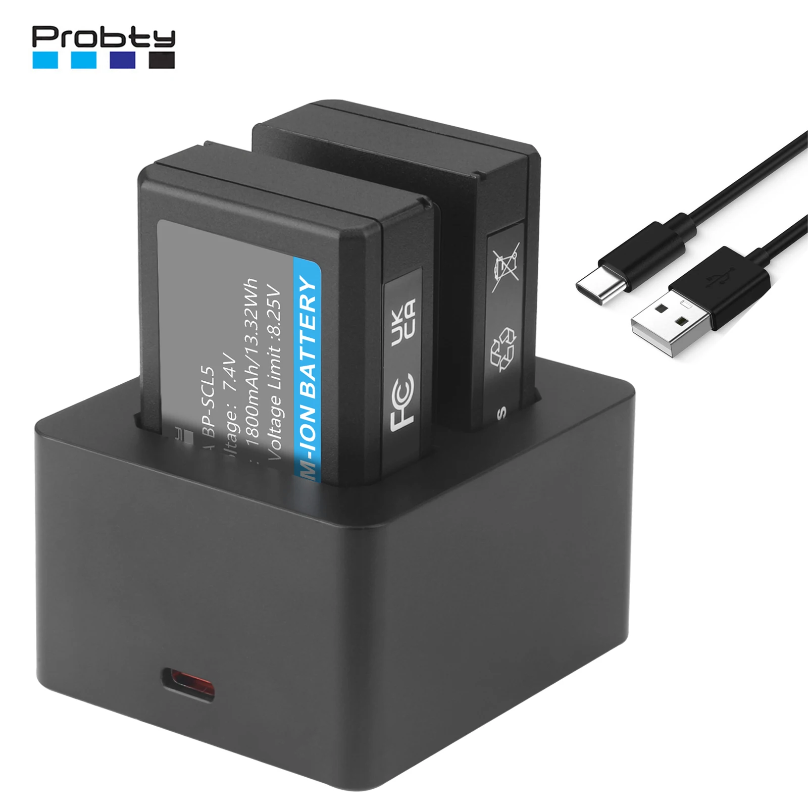 1800 mAh BP-SCL5 Akku + LED-Dual-Slot-Ladegerät für Leica M10 M10-R M10-P Kamera BPSCL5 24003 Image