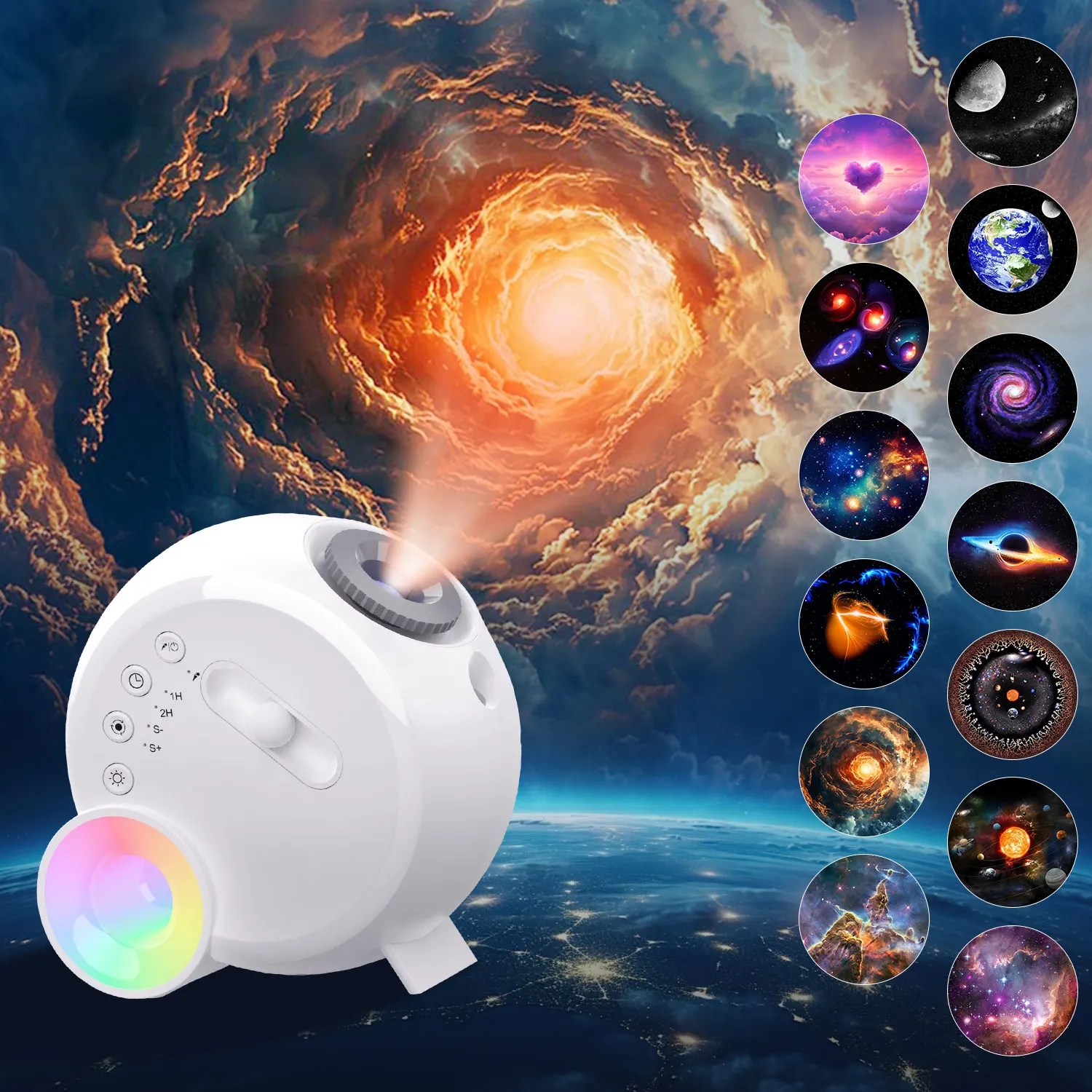 Galaxy-Projektor für Schlafzimmer 4K HD-Bild Planetarium-Projektor 13-in-1 Kinder-Nachtlicht-Projektor 360° ° Rotation (Weiß)