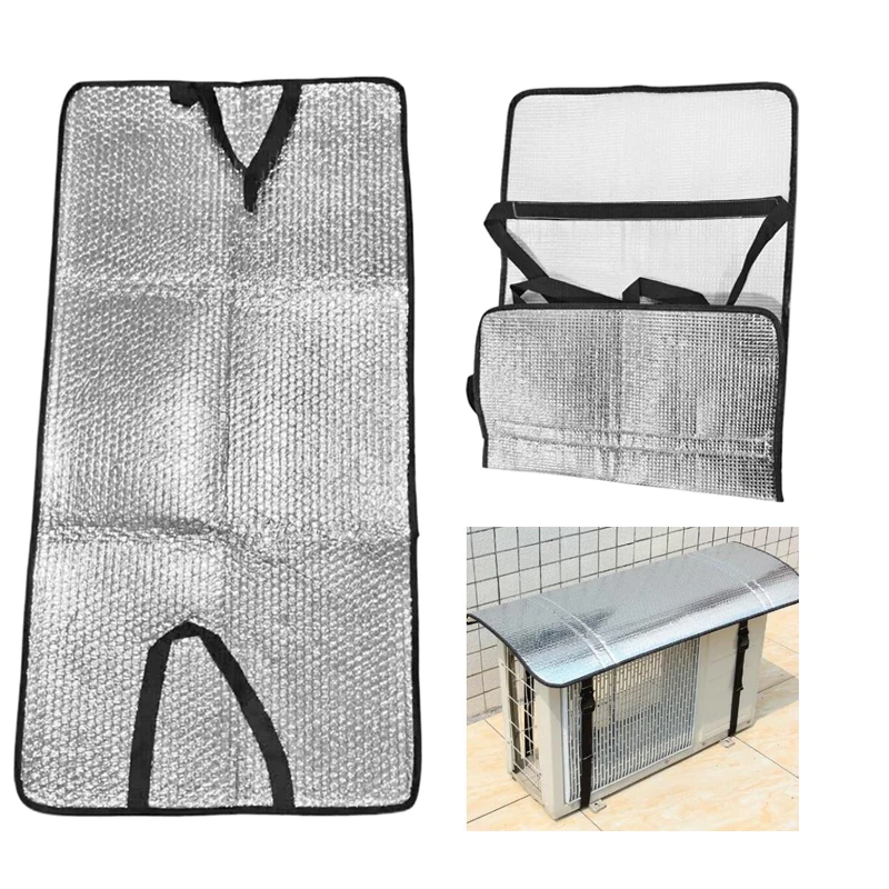 Luftpolsterisolierung aus Aluminiumfolie, 120 x 60 cm, Klimaanlagenabdeckung für Außengeräte, wasserdichte 48 x 24 Zoll AC-Kondensatorabdeckung Image